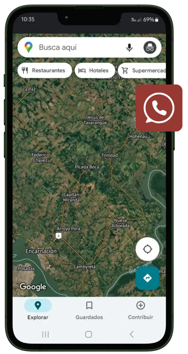 Smartphone Mockup Paraguay Google Maps